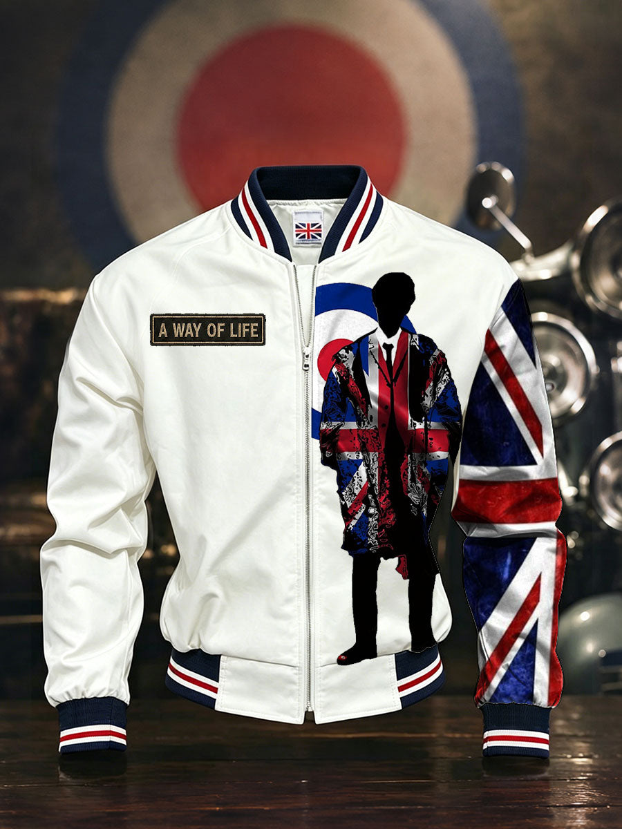 Men's UK Mods Music Lover Printed Monkey Jacket