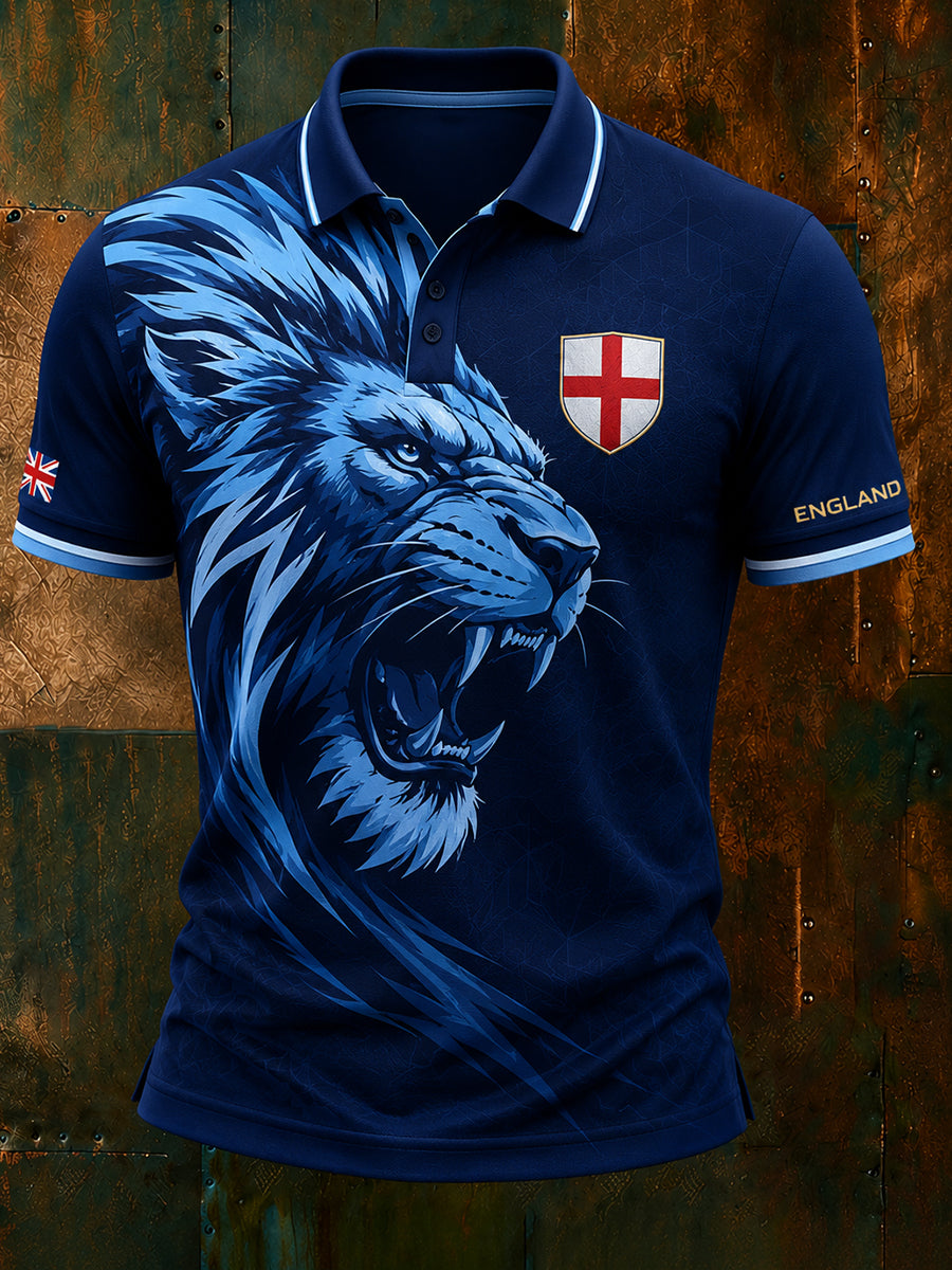 Retro England football fan art print casual jersey
