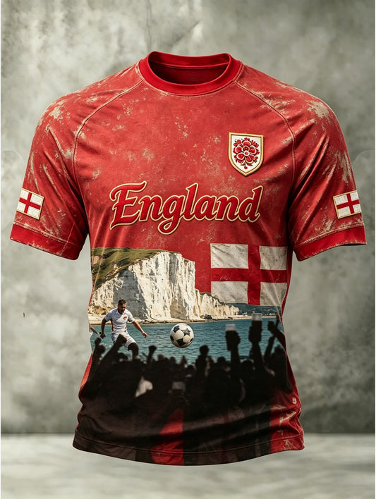 Men's England Football Waffle Short Sleeve