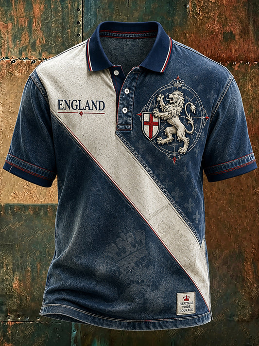 Retro England football fan art print casual jersey
