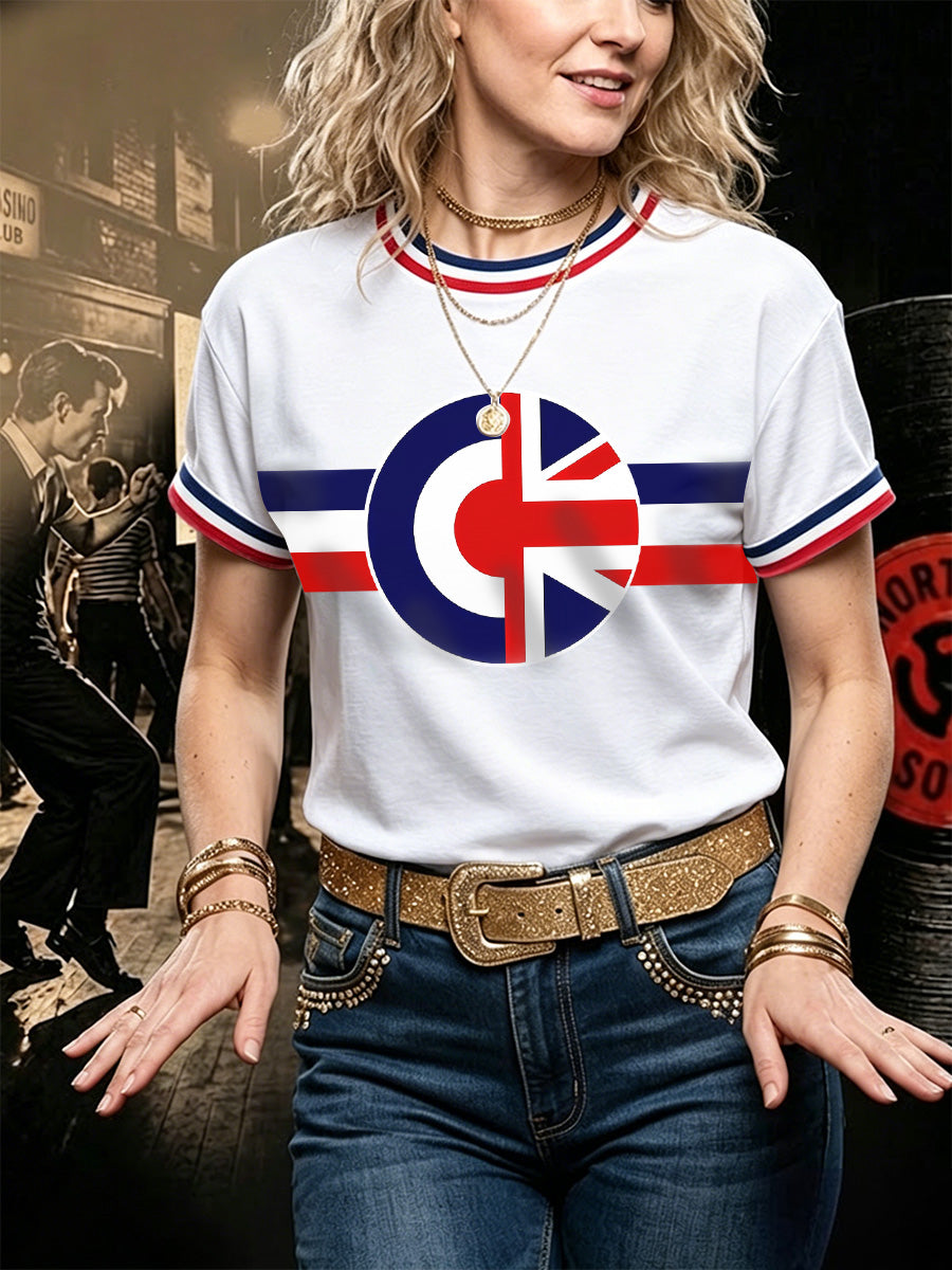 Women's Retro Northern Soul Print Casual Tee