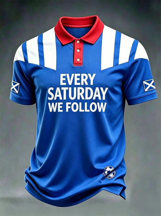 Men's Scottish Soccer Fan Print polo shirt