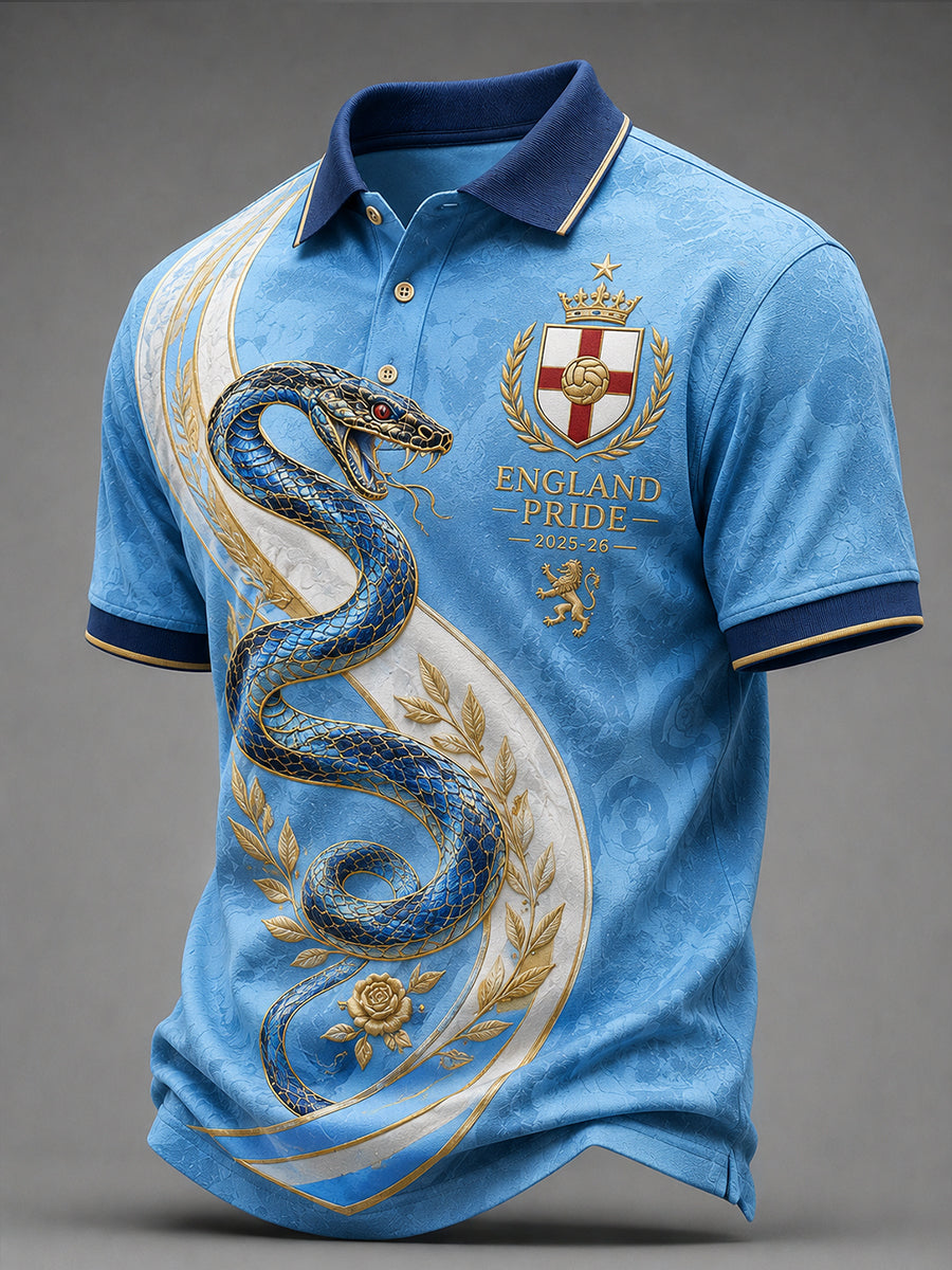 Retro England Football Fan Art Print Casual Jersey