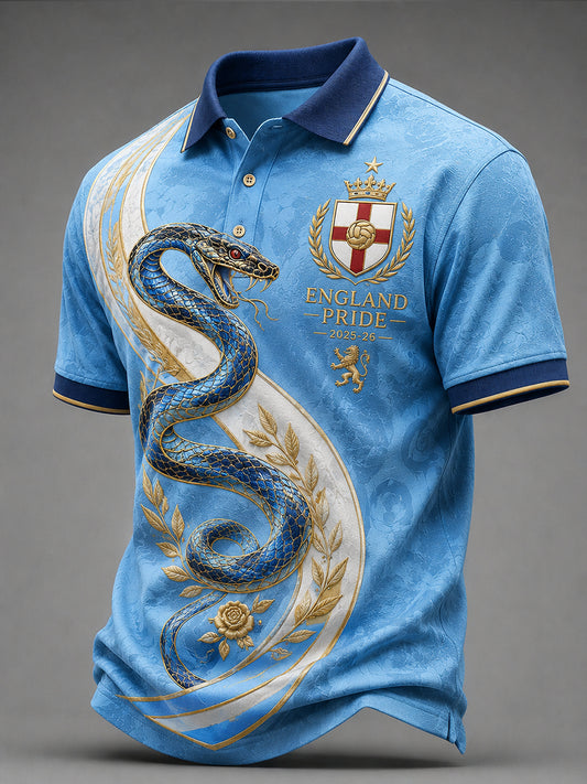 Retro England Football Fan Art Print Casual Jersey