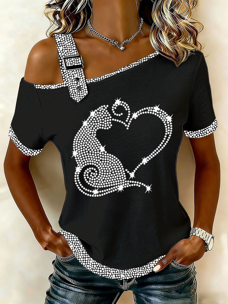 Women's Cat Print Casual T-Shirt