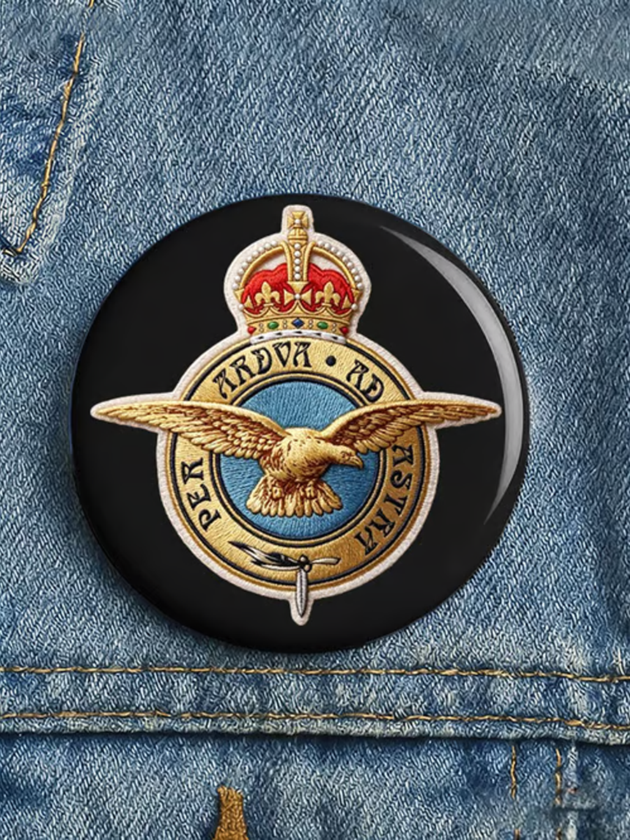 Unisex Royal Air Force print Brooch
