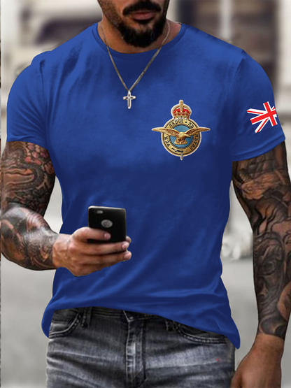 Men's Royal Air Force print imitation cotton short-sleeved T-shirt