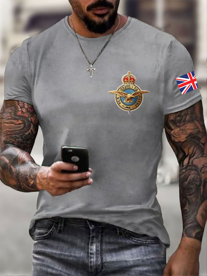 Men's Royal Air Force print imitation cotton short-sleeved T-shirt