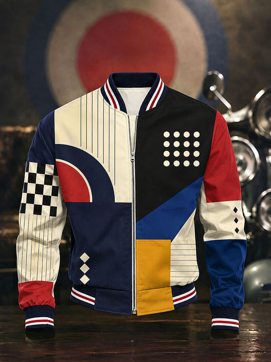 Men's Mods Culture UK Music Lover Art Printed Monkey Jacket