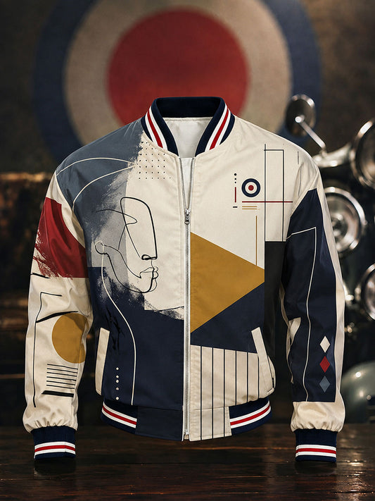 Men's Mods Culture UK Music Lover Art Printed Monkey Jacket