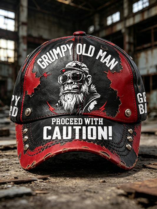 Unisex Old Fuckers Club Printed Washed Hat