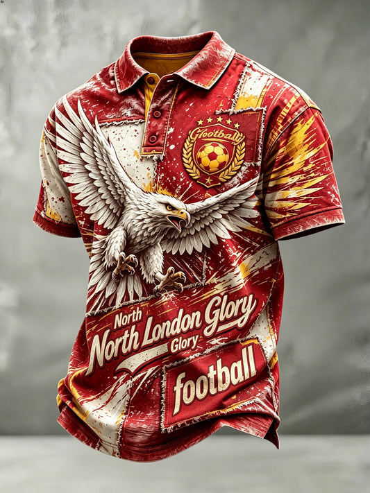 Men's Football Cheering Art Print Polo Shirt