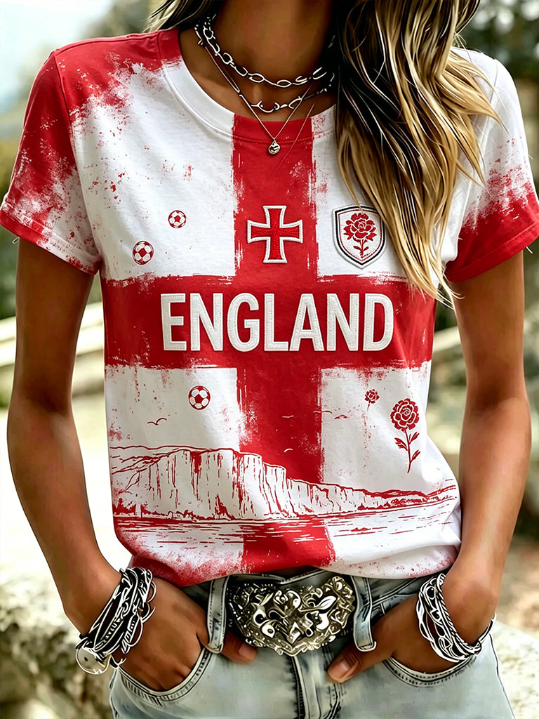 Women's England Football Short-Sleeved T-Shirt