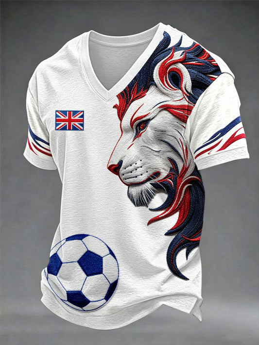 Men's British Football Lion Casual T-shirt