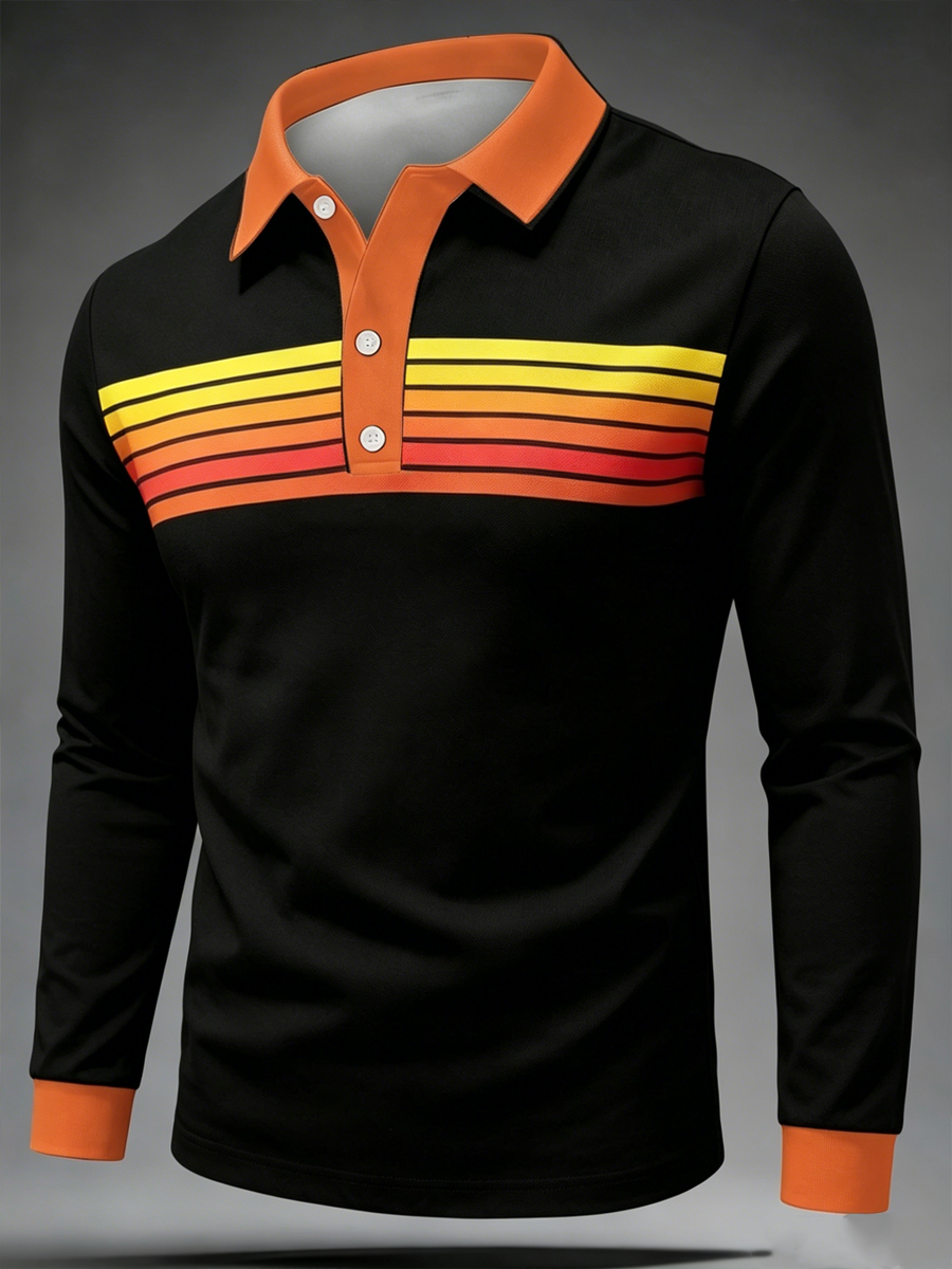 Men's Retro long sleeve polo