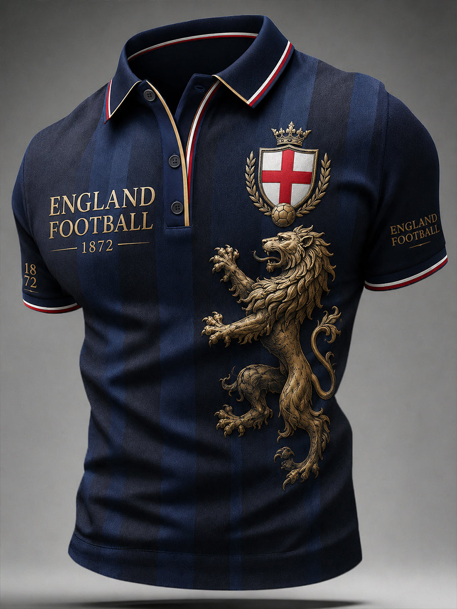 Retro England Football Fan Art Print Casual Jersey