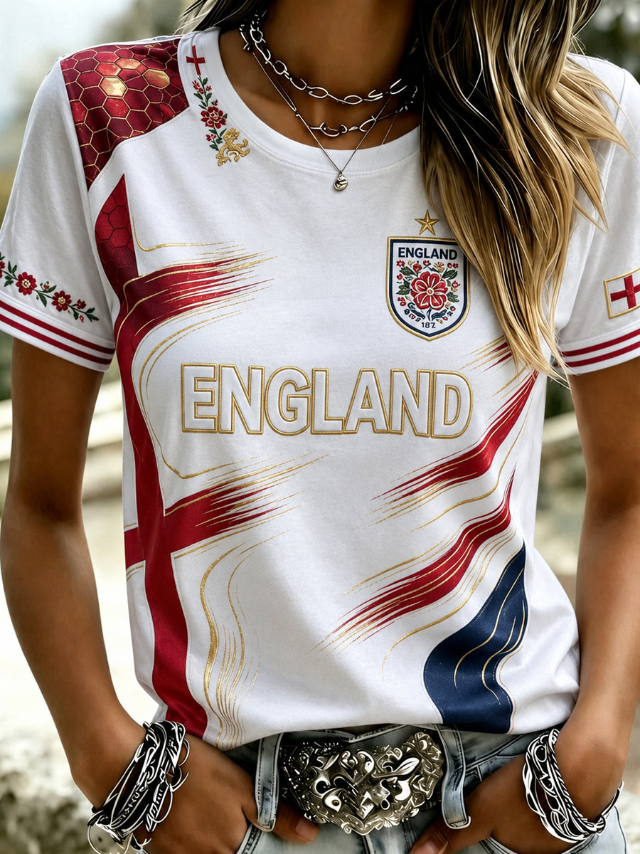 Women's England Football Short-Sleeved T-Shirt