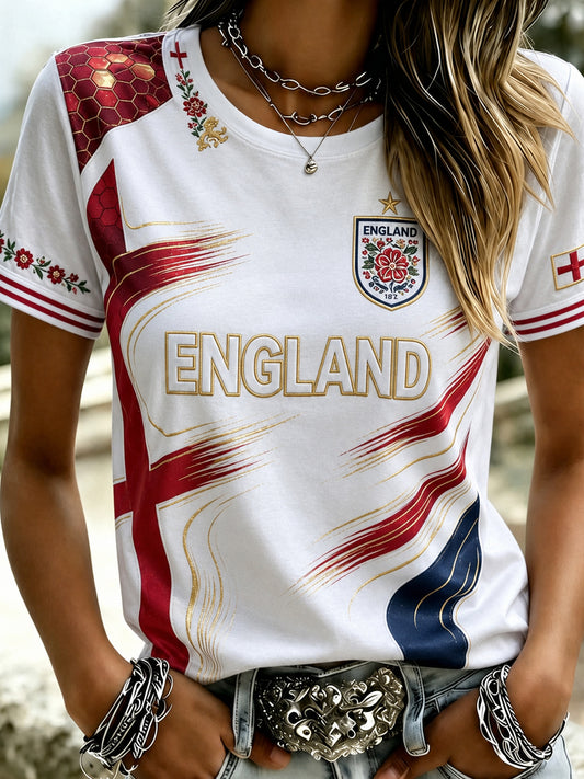 Women's England Football Short-Sleeved T-Shirt
