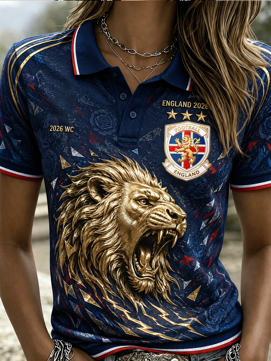 Women's England Football Polo T-Shirt