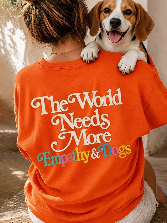 Women's Save The Beagles Print Round Neck T-shirt