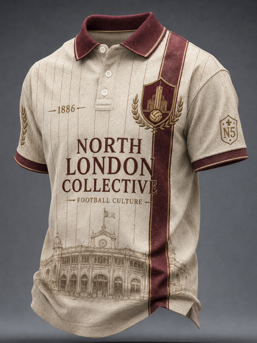 Retro North London Glory Red Football Fan Art Print Casual Jersey