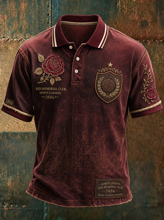 Retro North London Glory Red Football Fan Art Print Casual Jersey