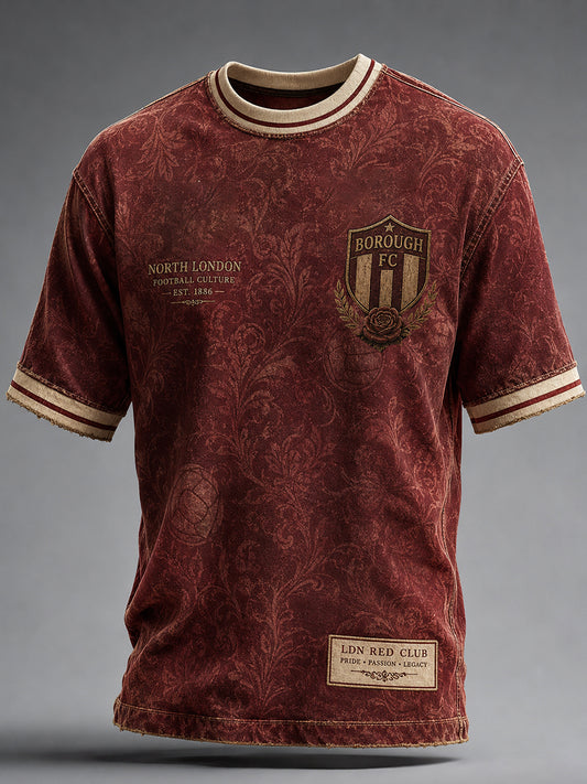 Retro North London Glory Red Football Fan Art Print Casual Jersey