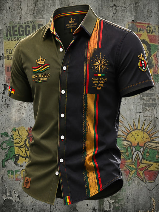 Retro Reggae-Themed Casual Shirt for Fans