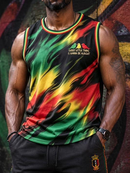 Retro Reggae-Themed Artistic Casual Sleeveless Tank Top