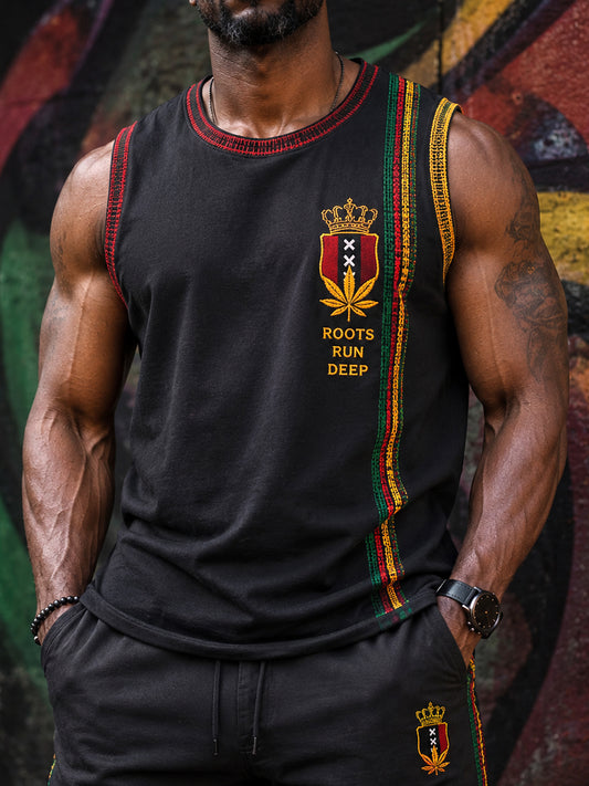 Men's Retro Reggae-Inspired Casual Sleeveless Tank Top
