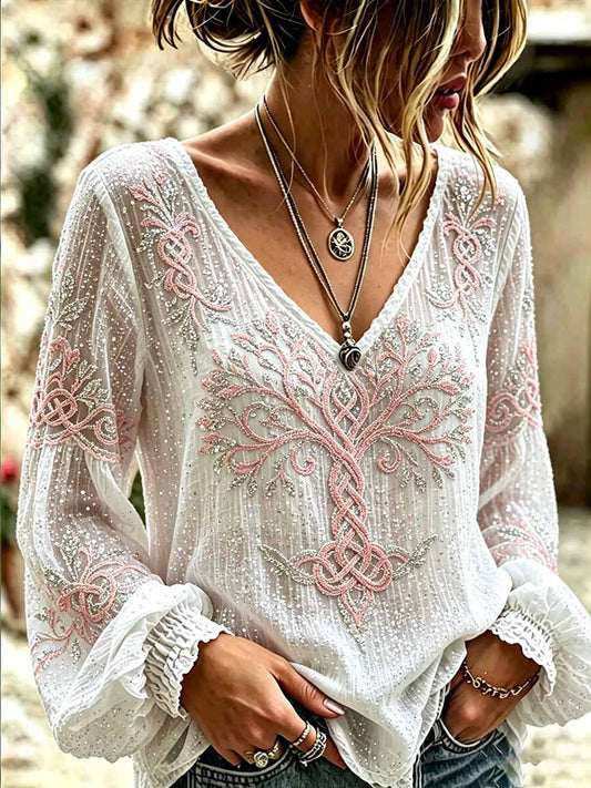 Women's Romantic Viking Print T-Shirt