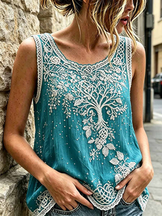 Women's Romantic Viking Print Tank Top