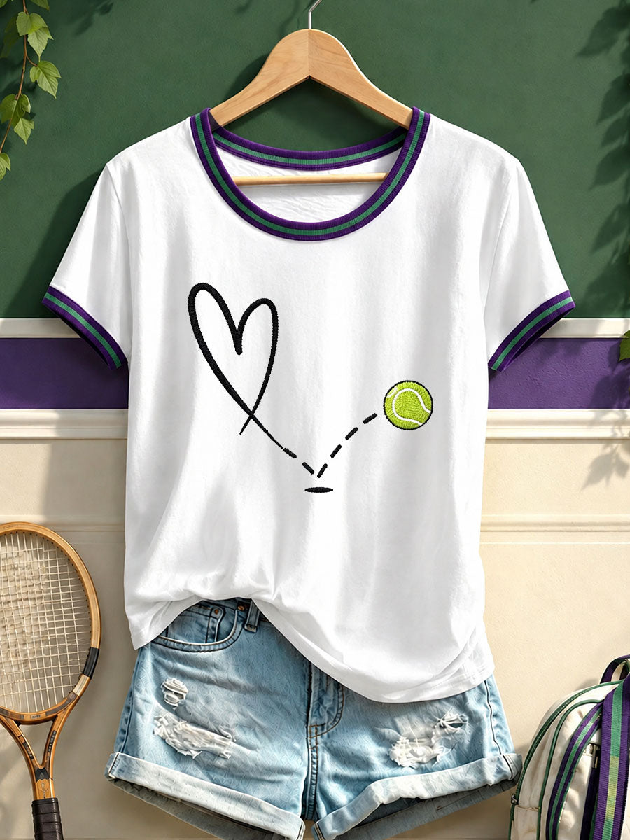 Women's Tennis Print Casual T-Shirt