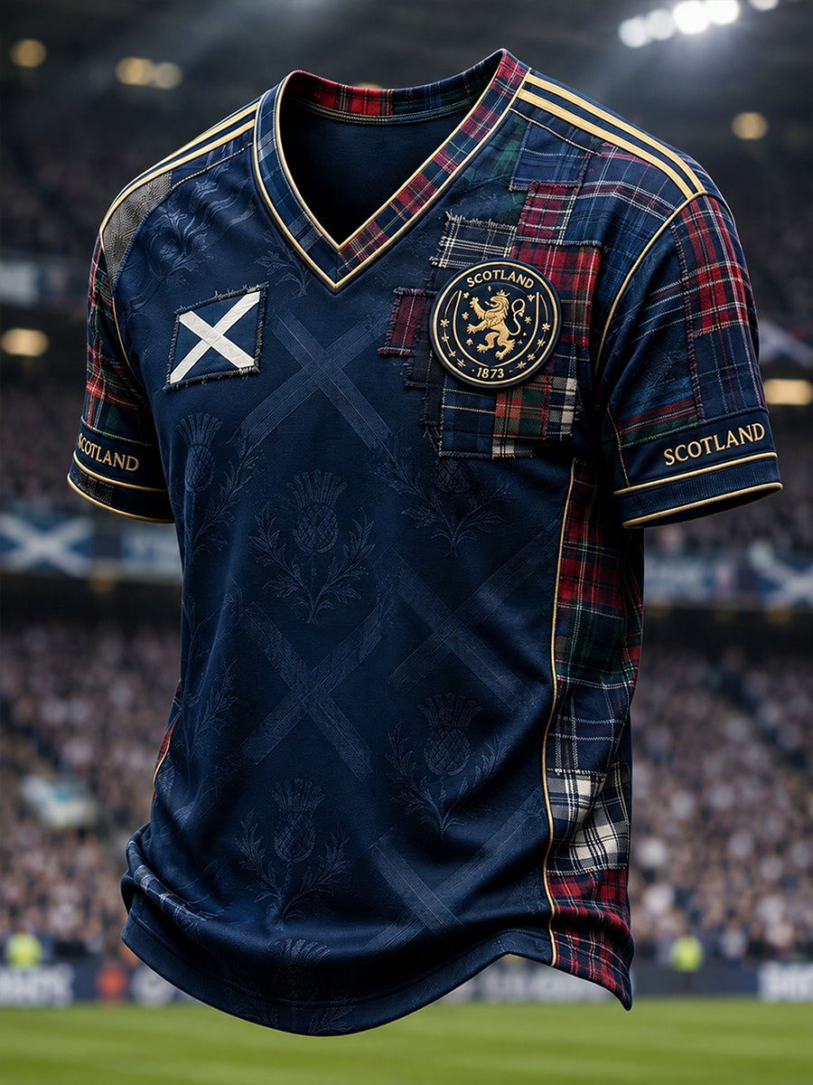 Men's Scotland Footabll V-neck T-shirt