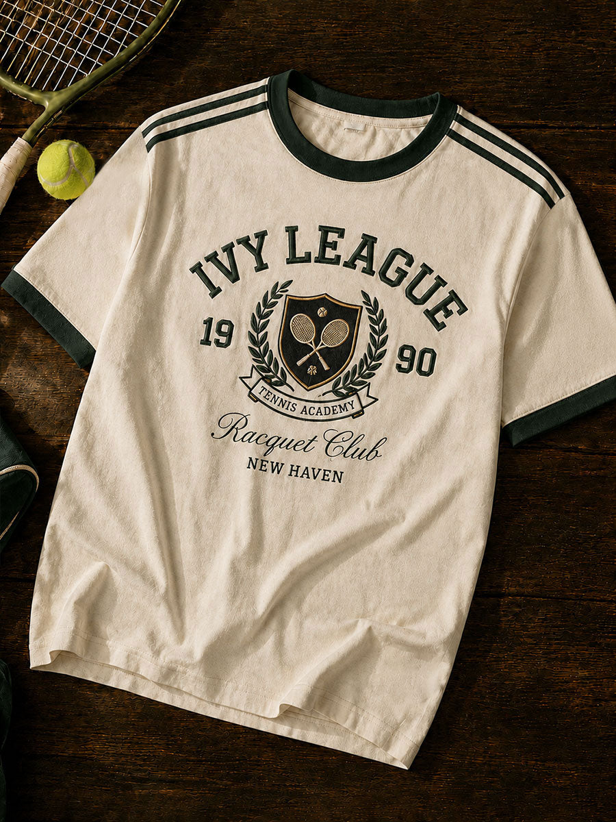 Men's Tennis Print Casual T-Shirt