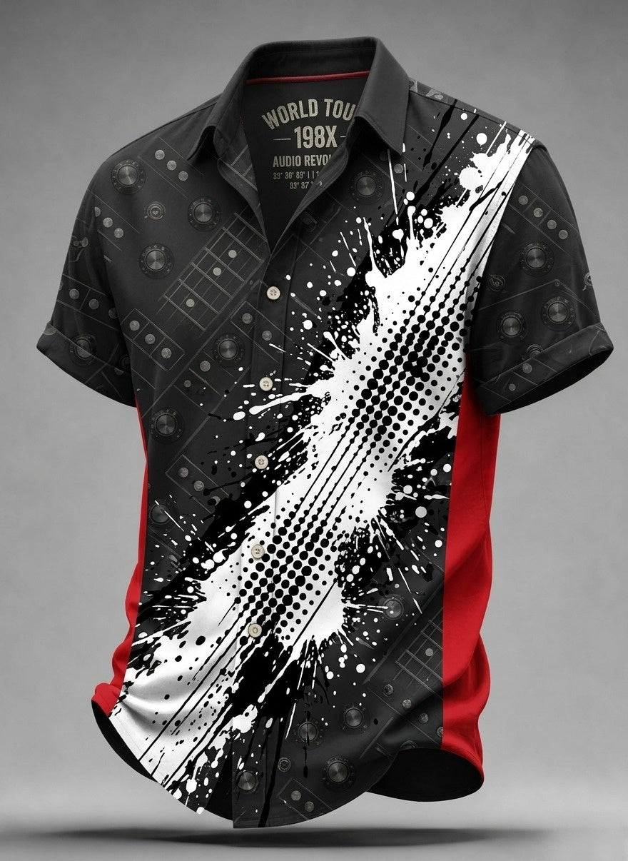 Men's Retro VH Rock Band Art Short-Sleeve Shirts
