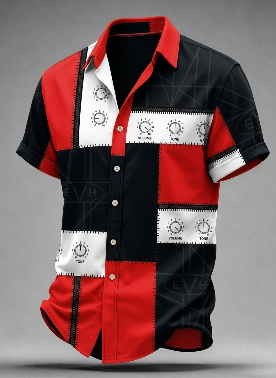 Men's Retro VH Rock Band Art Short-Sleeve Shirts