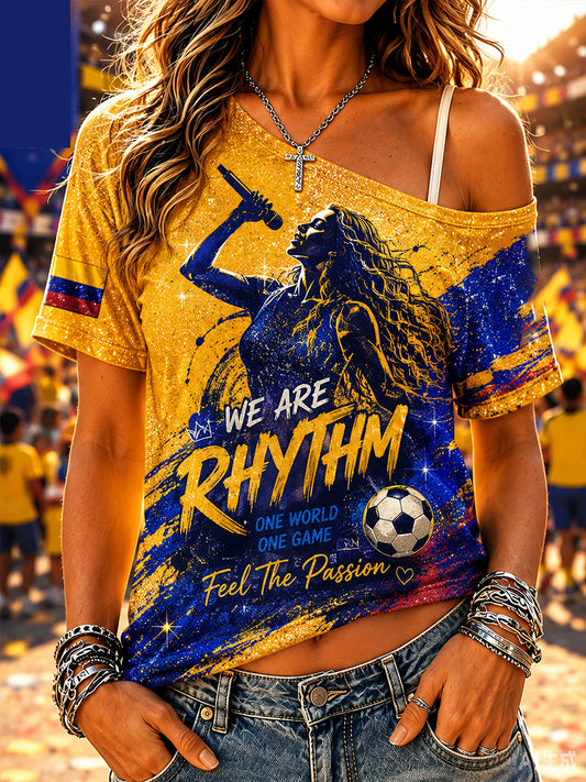 Women's Football Music Print Short-Sleeve Tank Top