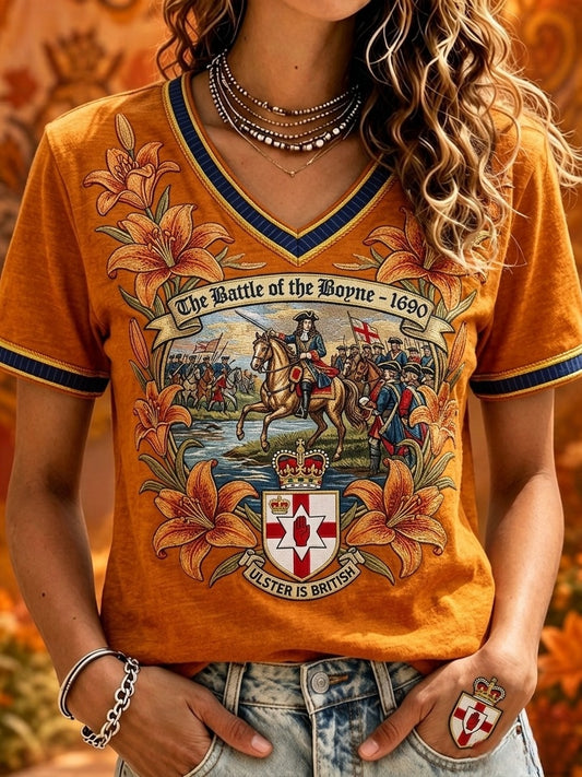 Women's 12th July Orangmen's Day Art Printed T-shirt