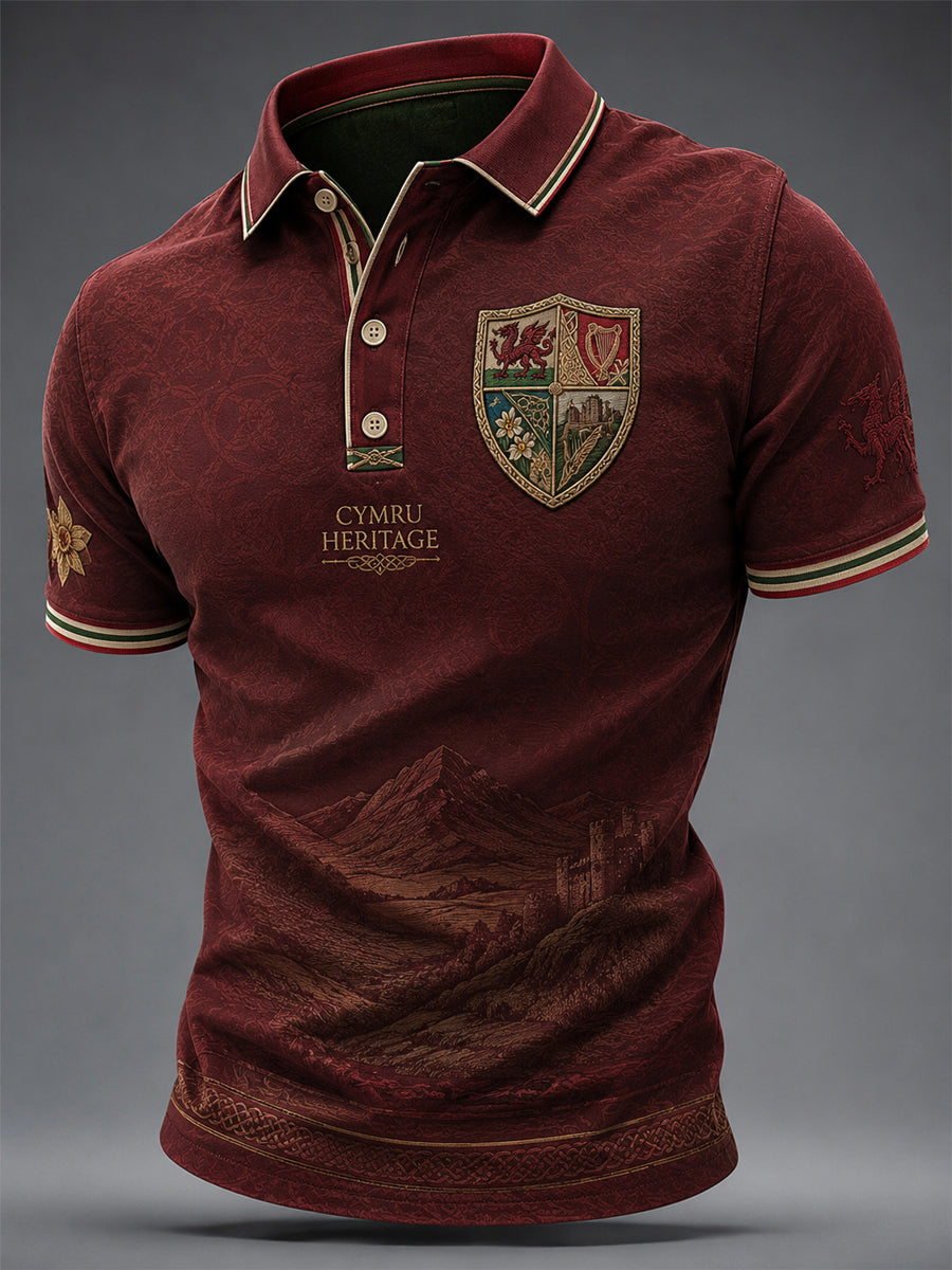 Men's Welsh Dragon Celtic Heritage Printed Shirt