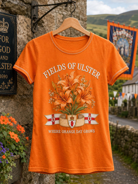 Women's 14 July Orangemens Day FDloral Art Printed T-shirt