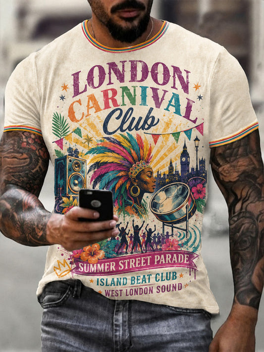 Men's Caribbean London Festival Notting Hill Carnival Printed T-shirt