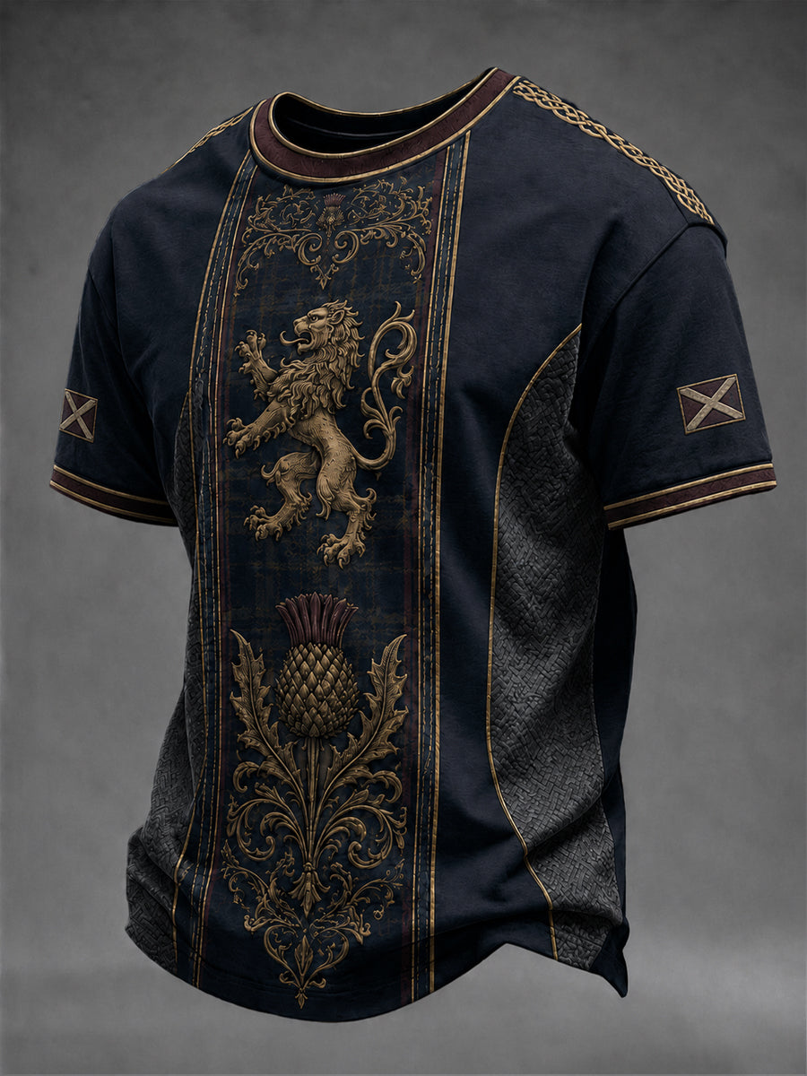 Men's Scotland Art Printed Short Sleeve T-shirt