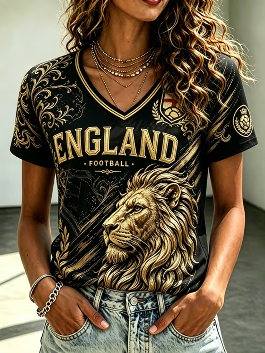 Women's UK Football Lover England Printed short-sleeved T-shirt