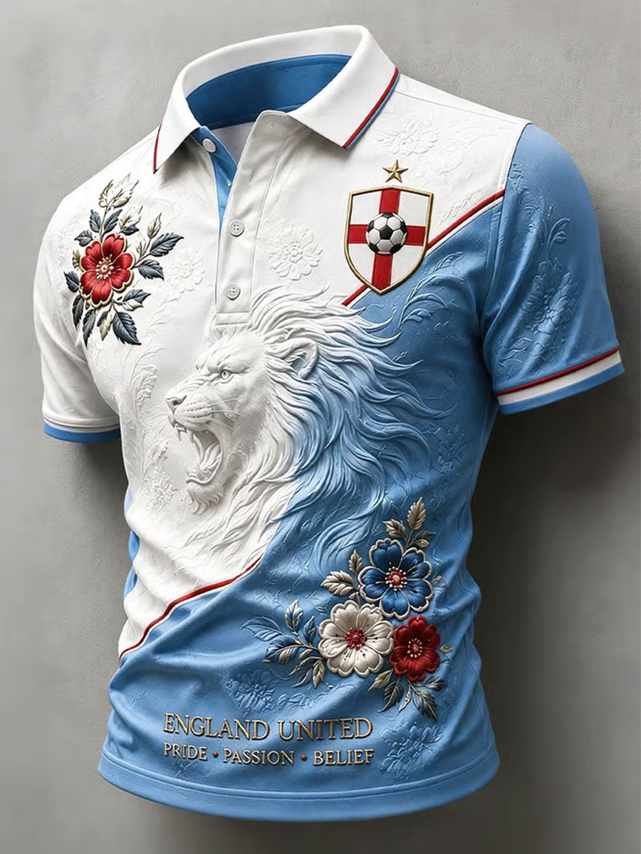 Men's UK Football Lover England Printed polo shirt