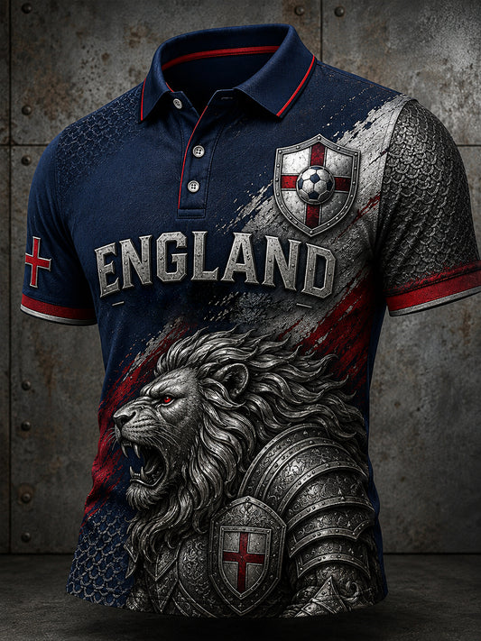 Retro England Football Fan Art Print Casual Jersey