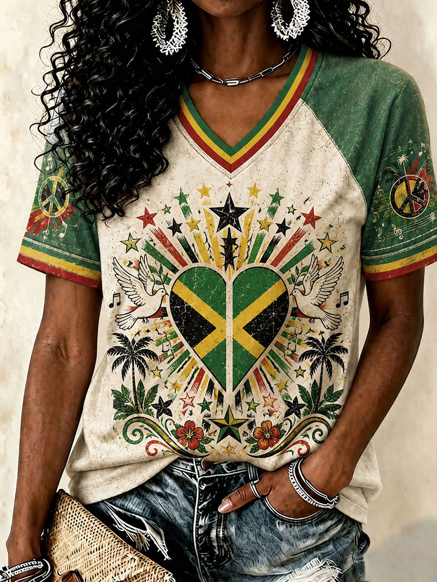 Women's Peace and Unity V-Neck T-Shirts