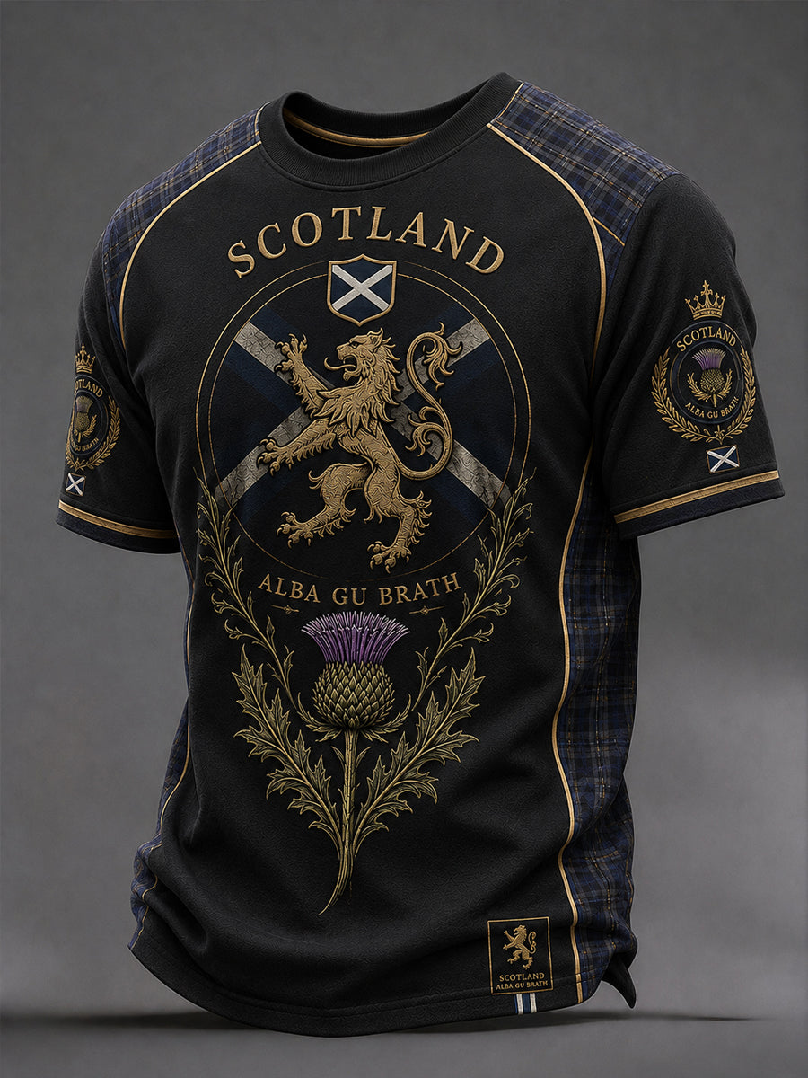 Men's Scotland Art Printed Short Sleeve T-shirt