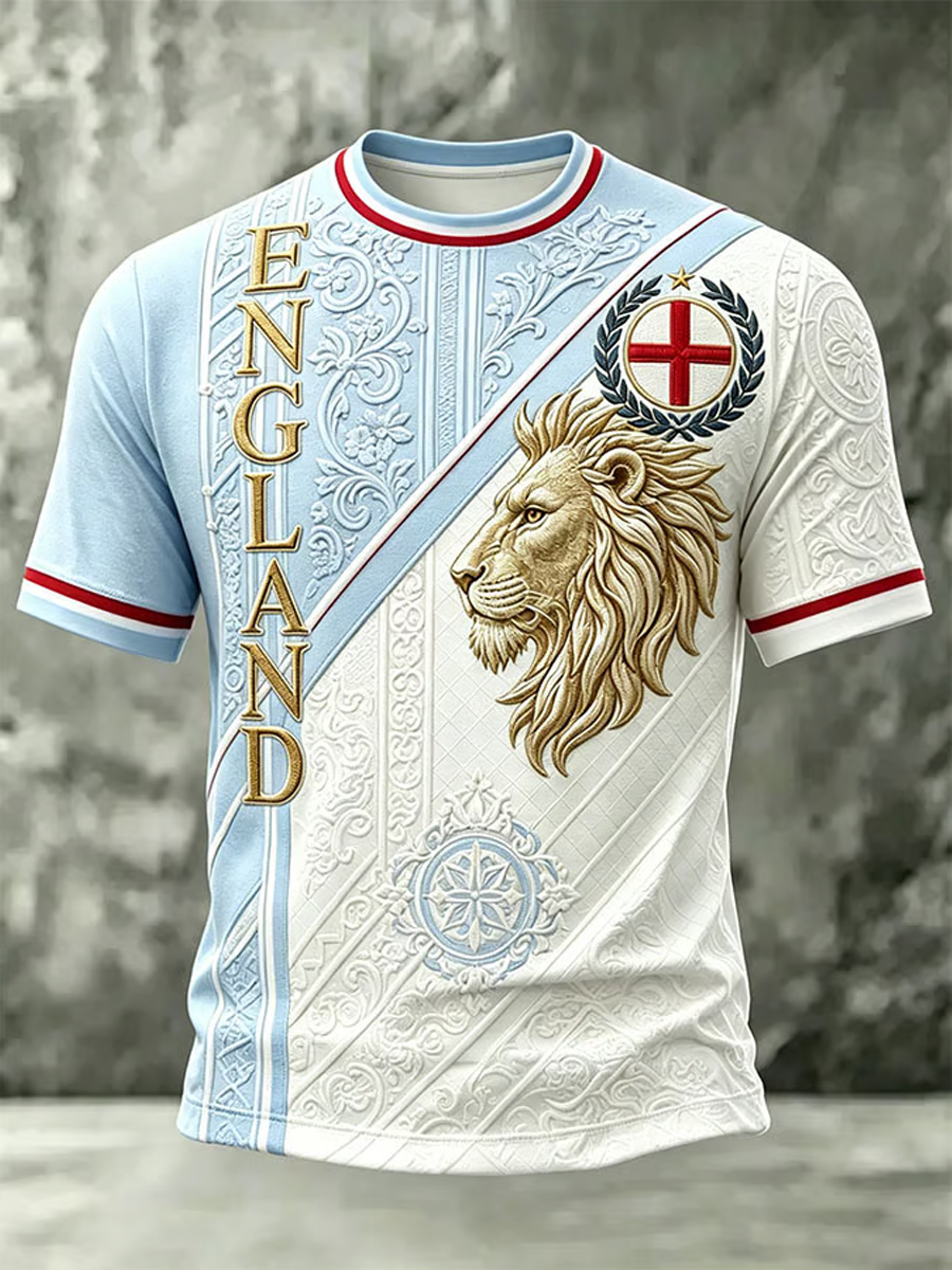 Men's UK Football Lover England Printed short sleeves t-shirt