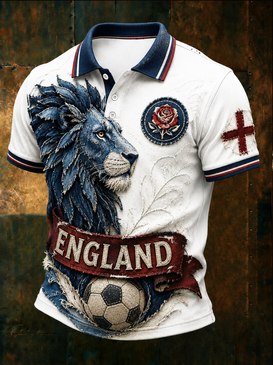 Men's UK Football Lover England Printed polo shirt
